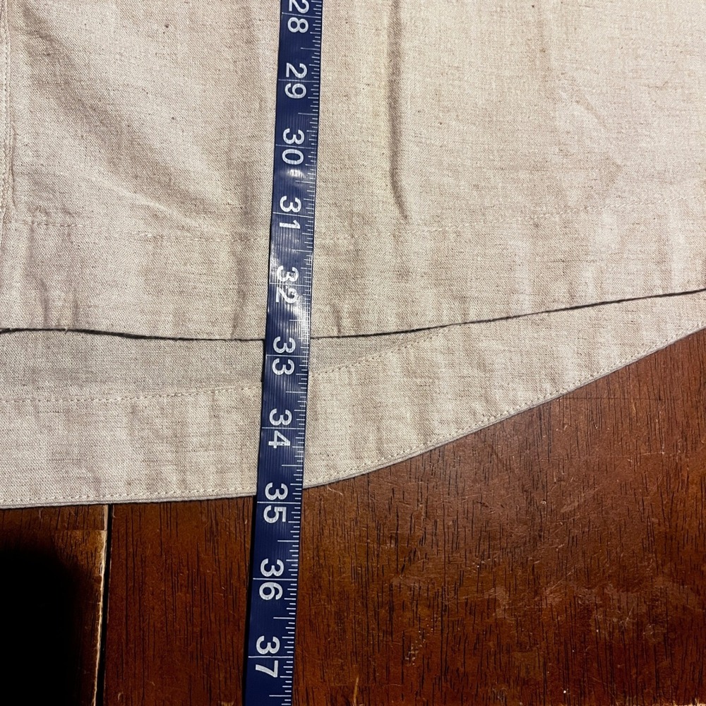 Rhythm Classics Linen Blend Shirt Dress Oatmeal Short Sleeve M Coastal Beach - Picture 8 of 10